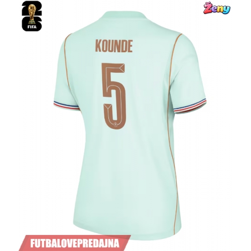 Lacne Ženy Futbalové dres Francúzsko Jules Kounde #5 MS 2026 Krátky Rukáv - Preč